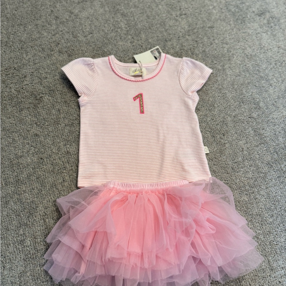 Girls 1st Birthday Outfit - Shirt and Tutu
